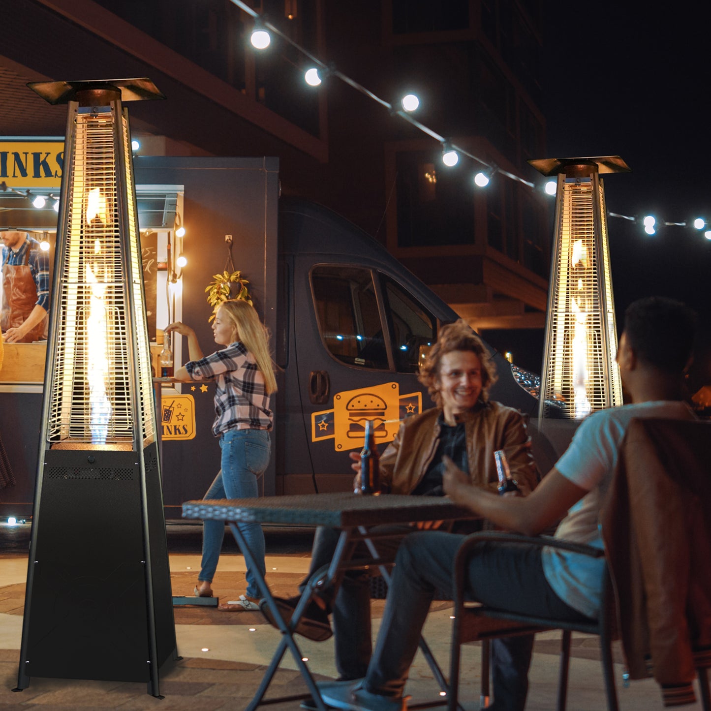 Kingchii 48,000 BTU Pyramid Outdoor Heater with Wheels