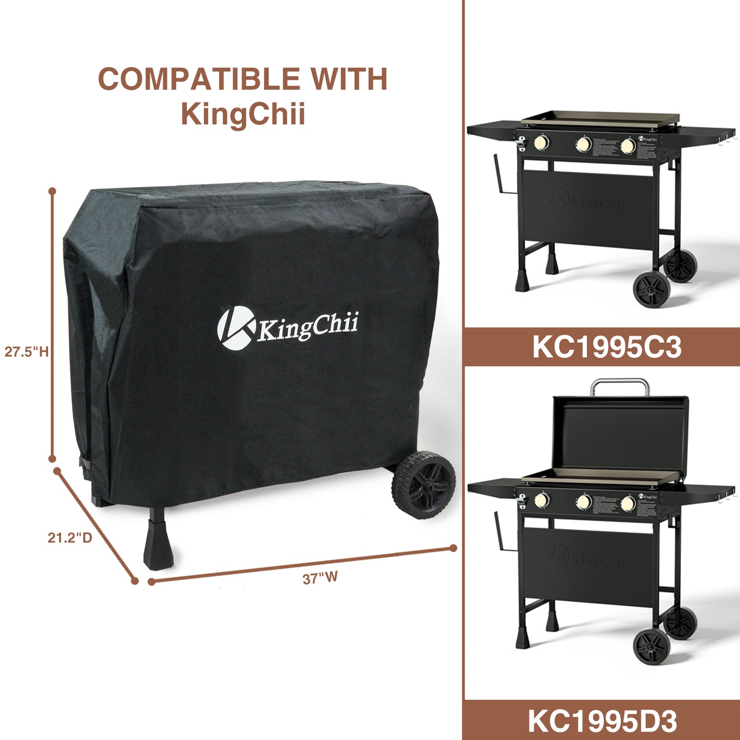 KingChii 28" Griddle Cover - Fits for KingChii Model KC1995C3/KC1995D3 Griddle 42" Wide