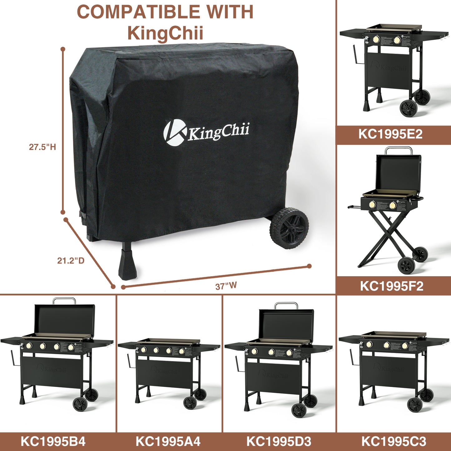 KingChii 28" Griddle Cover - Fits for KingChii Model KC1995C3/KC1995D3 Griddle 42" Wide
