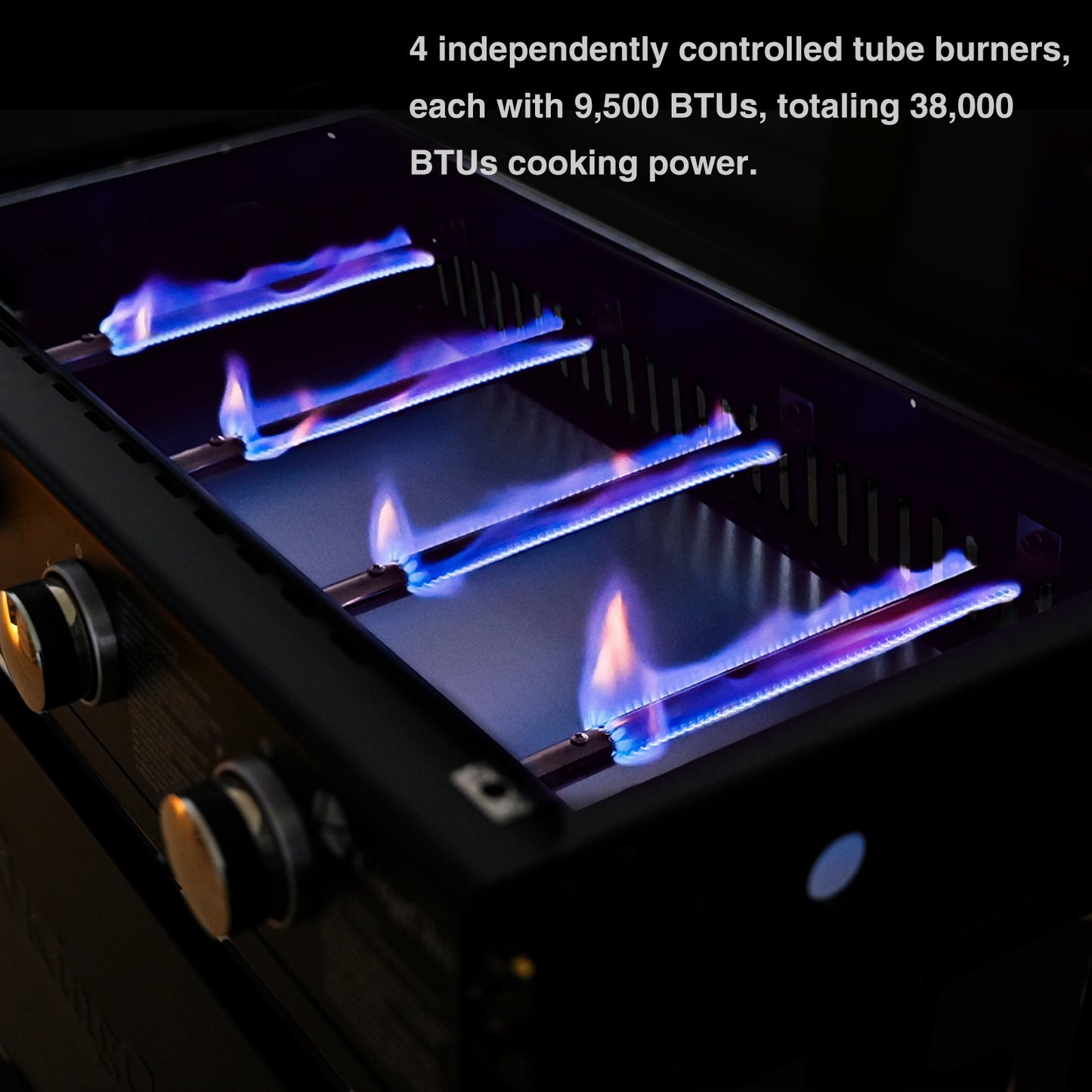 KingChii 4-Burner Gas Grill 38,000 BTUs Propane Grill with Side Tables for Outdoor Grilling, BBQs and Camping