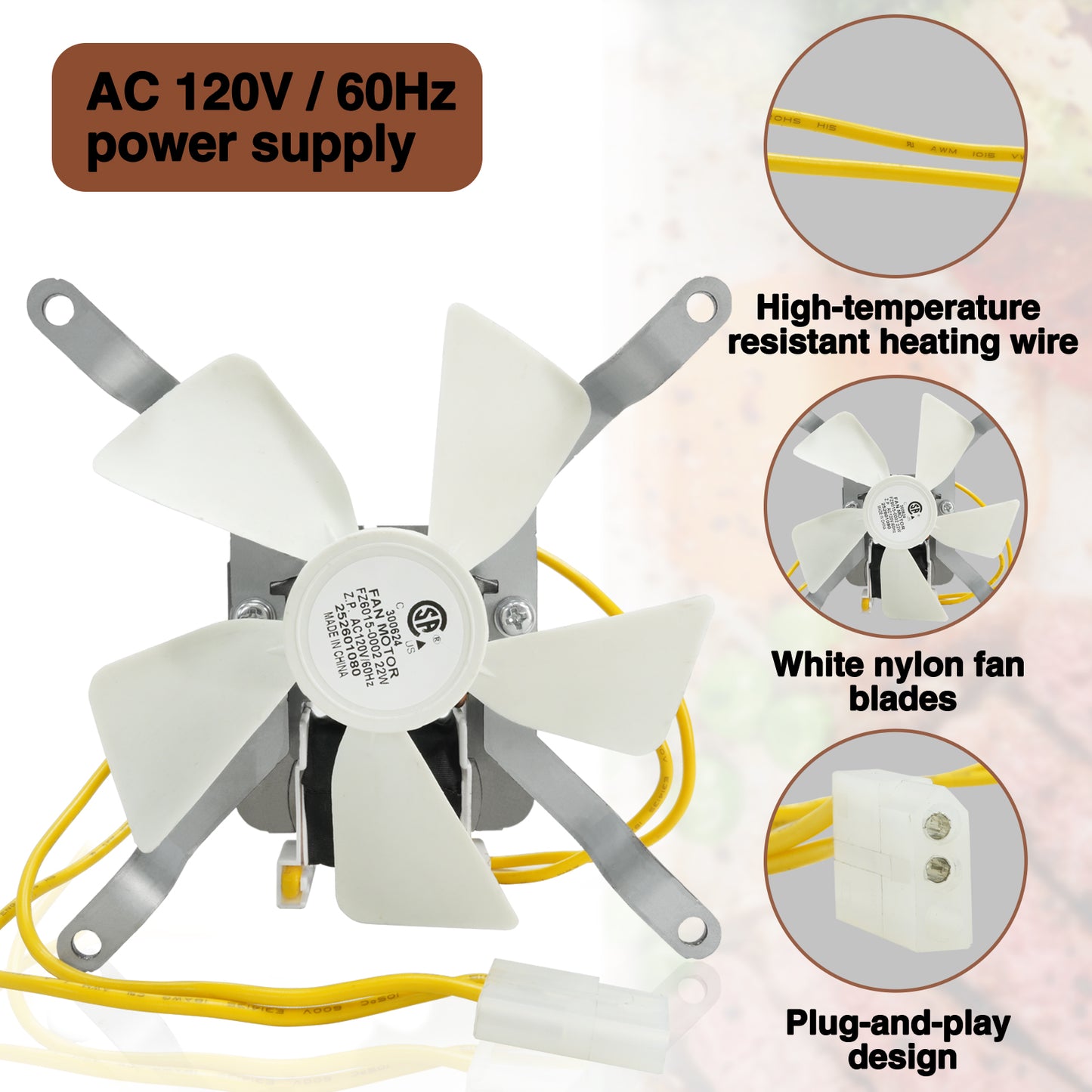 Upgraded Induction Fan Replacement Parts, 120V 60Hz - Fits for KingChii HWPG 456A/B/C/D/E Wood Pellet Grills and Smoker