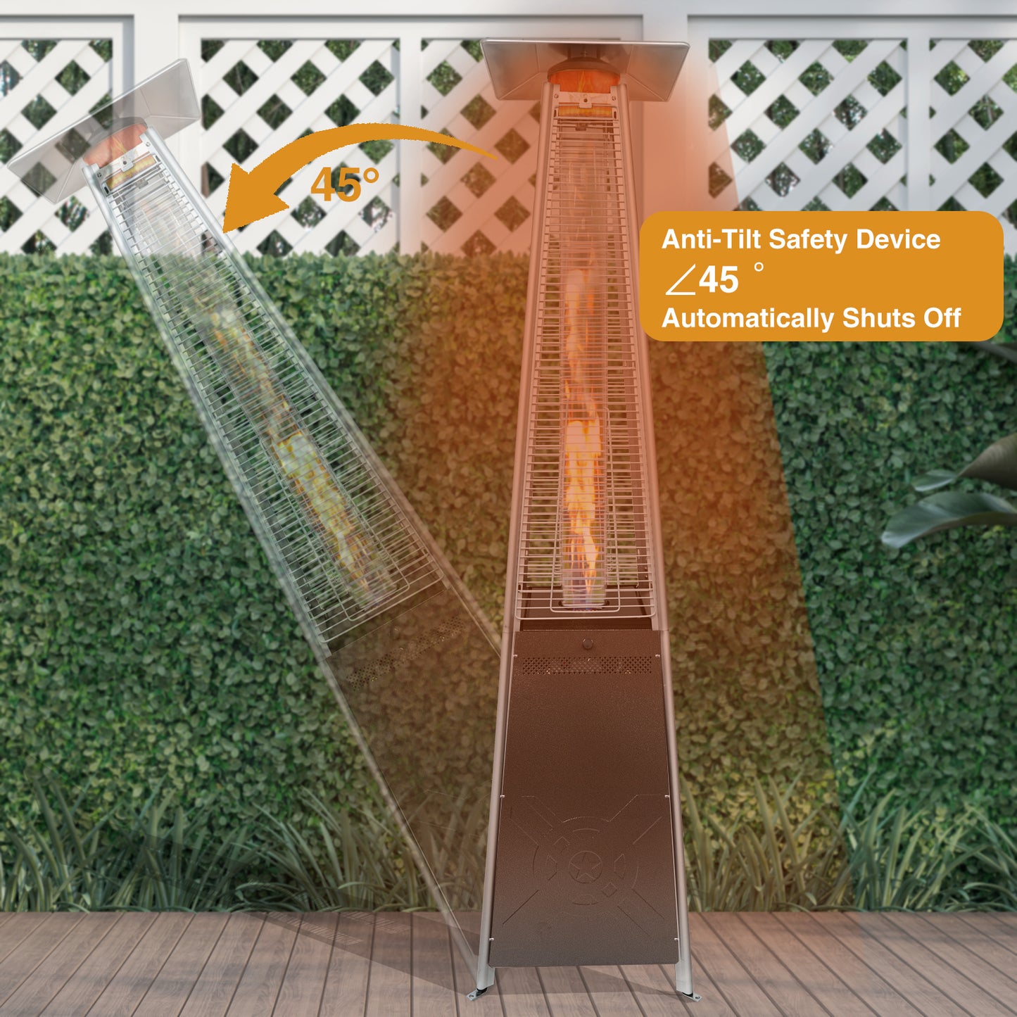 Kingchii 48,000 BTU Pyramid Outdoor Heater with Wheels
