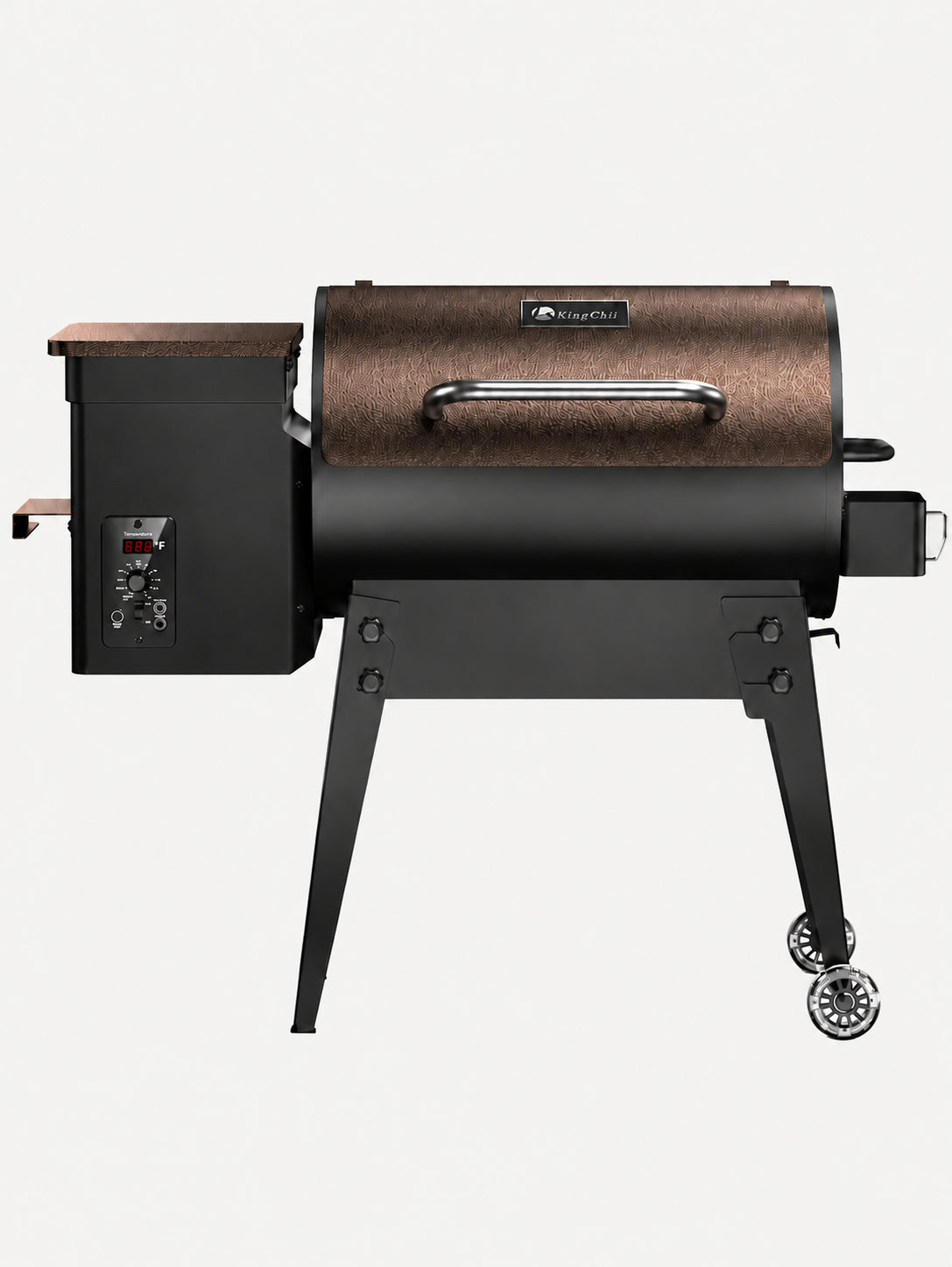 KingChii Outrider 456 portable pellet grill with foldable legs