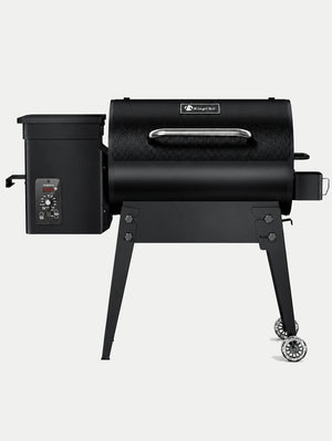 KingChii Outrider 456 black portable pellet grill with foldable legs