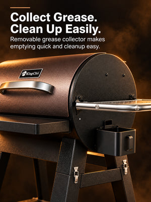 Nomad 485 pellet smoker removable grease cup for easy cleanup