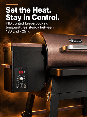 Nomad 485 pellet grill PID controller maintaining steady temperatures from 180 to 425°F