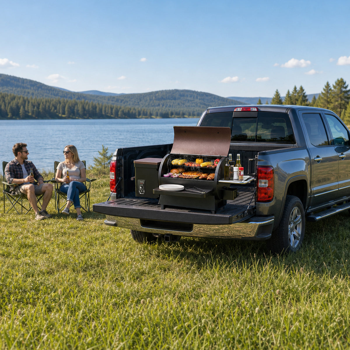 KingChii Wood Pellet Grill for Camping Tailgating Patio and Outdoor Cooking