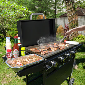 KingChii Propane Griddle with Hard Cover for Backyard Patio and Family BBQ