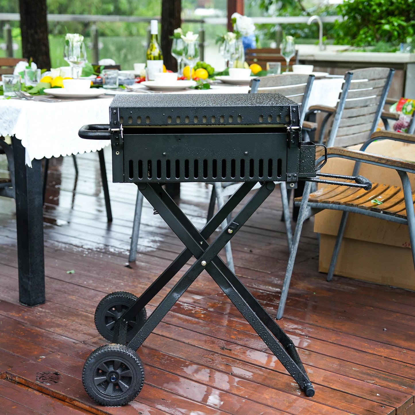 KingChii 2-Burner 19" Propane Griddle with Flex-fold Legs for Camping, Tailgating, BBQ, Parties, Backyard & Patio