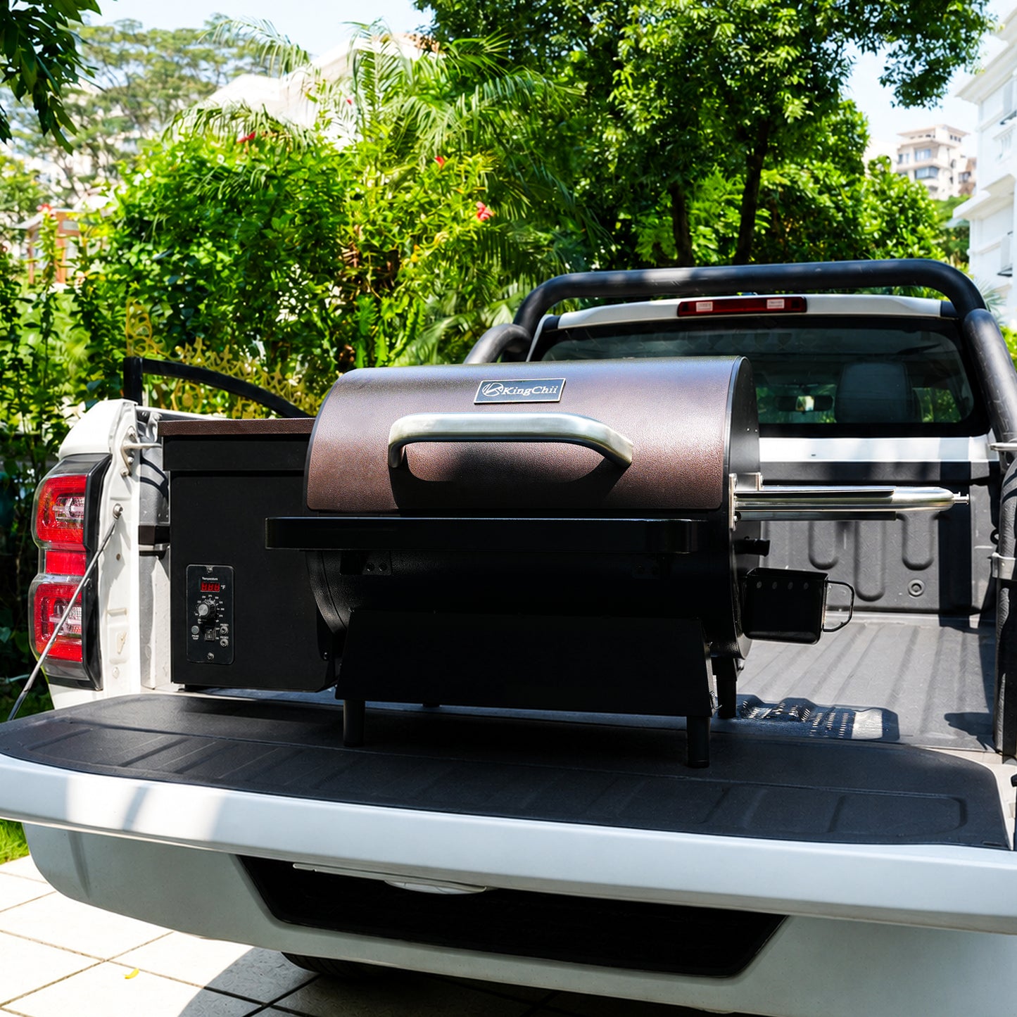 KingChii Detachable Pellet Grill and Smoker for Pickup Truck Camping and Travel