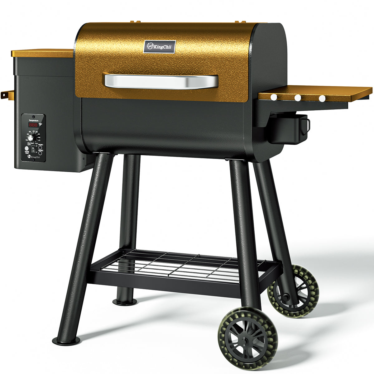 KingChii 456 Sq. In. Wood Pellet Grill and Smoker with Automatic Temperature Control