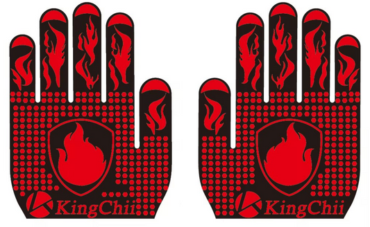 KingChii BBQ Gloves, 1472°F Heat Resistant Grilling Gloves, Non-Slip Silicone Oven Gloves, Long Kitchen Safety Gloves for Barbecue, Frying, Cooking, Baking, Red (No ratings yet)