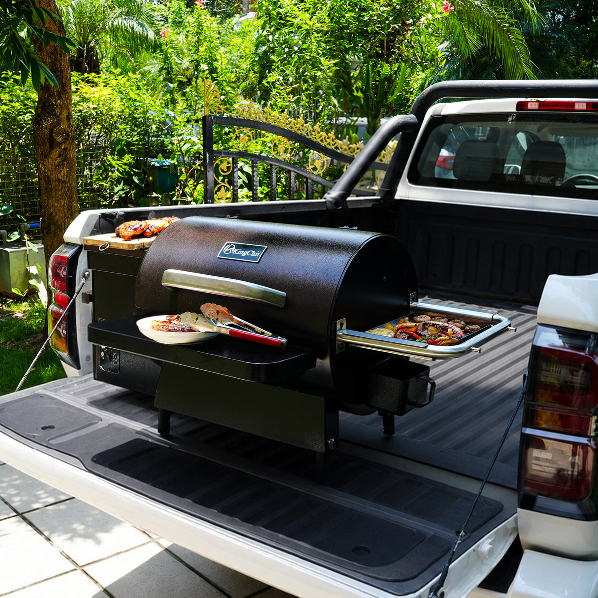KingChii Portable Wood Pellet Grill for RV Camping Tailgating and Road Trips