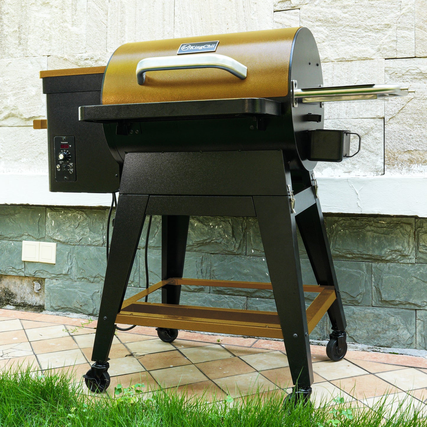 KingChii Portable Wood Pellet Grill and Smoker for Backyard Patio Cooking