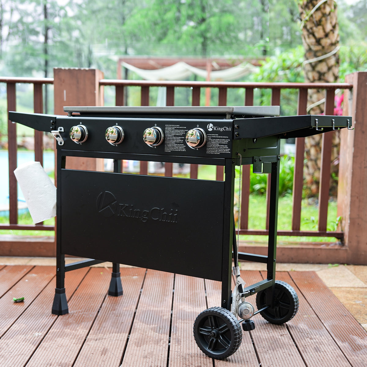 KingChii 4-Burner Outdoor Flat Top Gas Griddle for Backyard Patio Cooking
