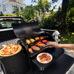 KingChii Portable Wood Pellet Grill for Tailgating Camping and Outdoor Cooking