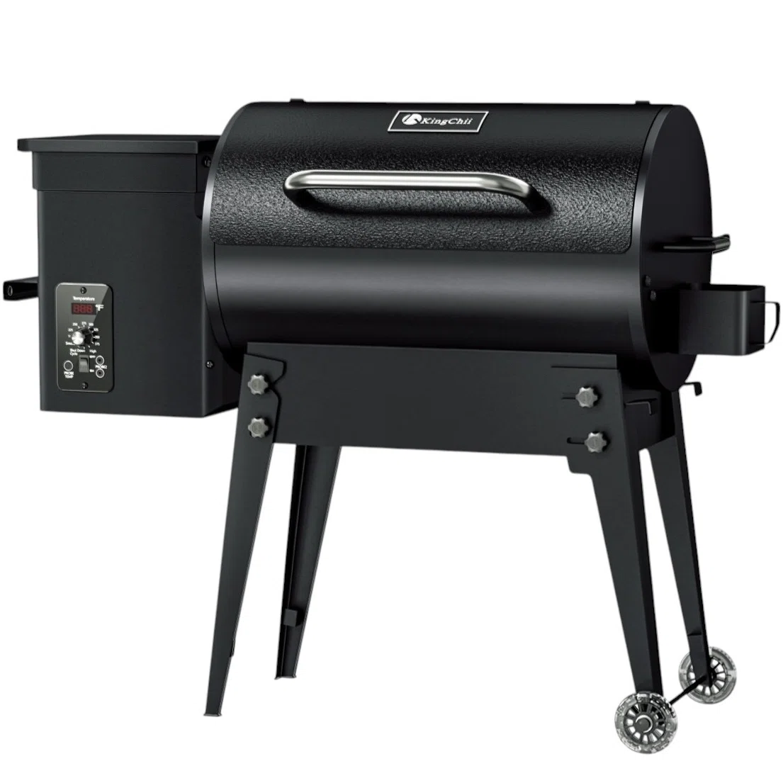 456 sq. in. Wood Pellet Grill and Smoker BBQ with PID Auto Temperature Control, Folding Legs for Patio or RV in Black