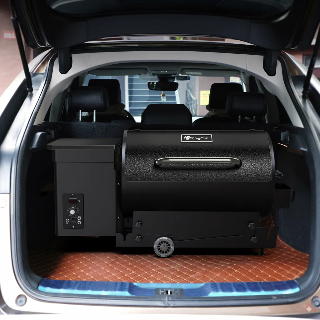 456 sq. in. Wood Pellet Grill and Smoker BBQ with PID Auto Temperature Control, Folding Legs for Patio or RV in Black