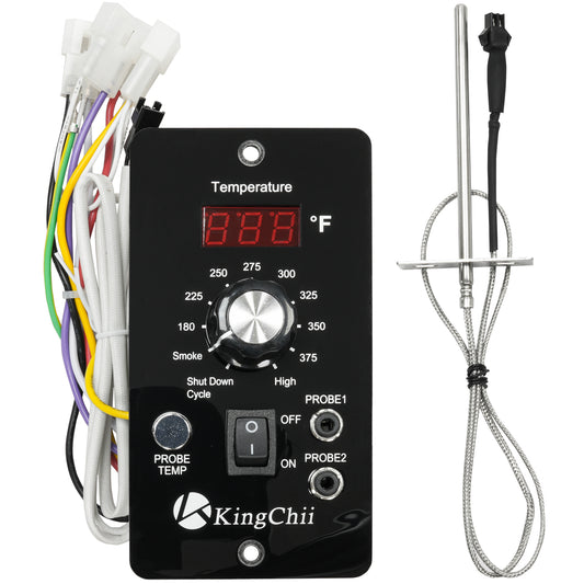 Replacement PID Digital Pro Control Panel and RTD Temperature Probe Sensor - Fits for KingChii HWPG 456A/B/C/D/E Wood Pellet Grills and Smoker