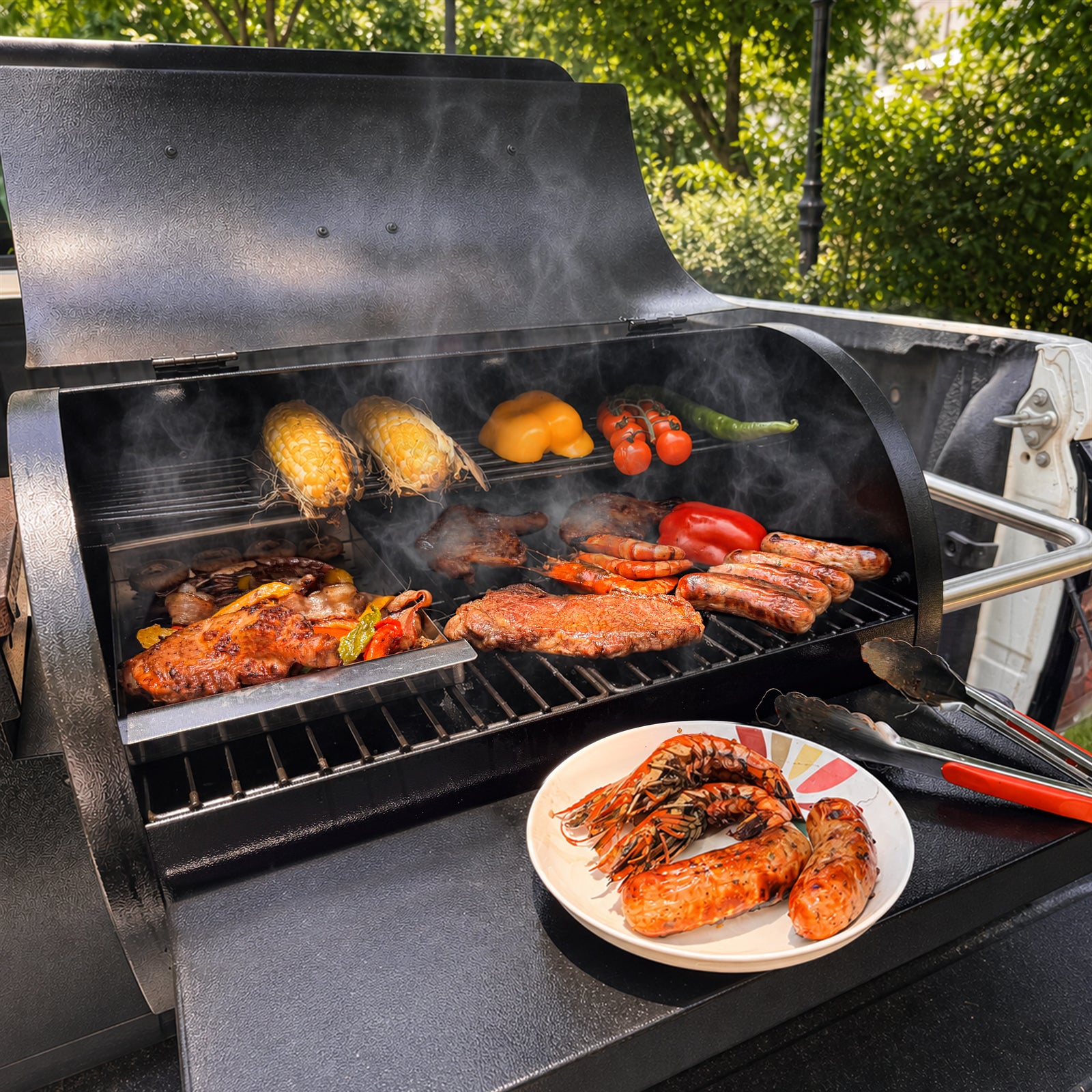 KingChii Pellet Smoker Grill with Large 11 LB Wood Pellet Hopper