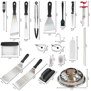 KingChii 135-piece griddle toolkit for camping and patio cooking