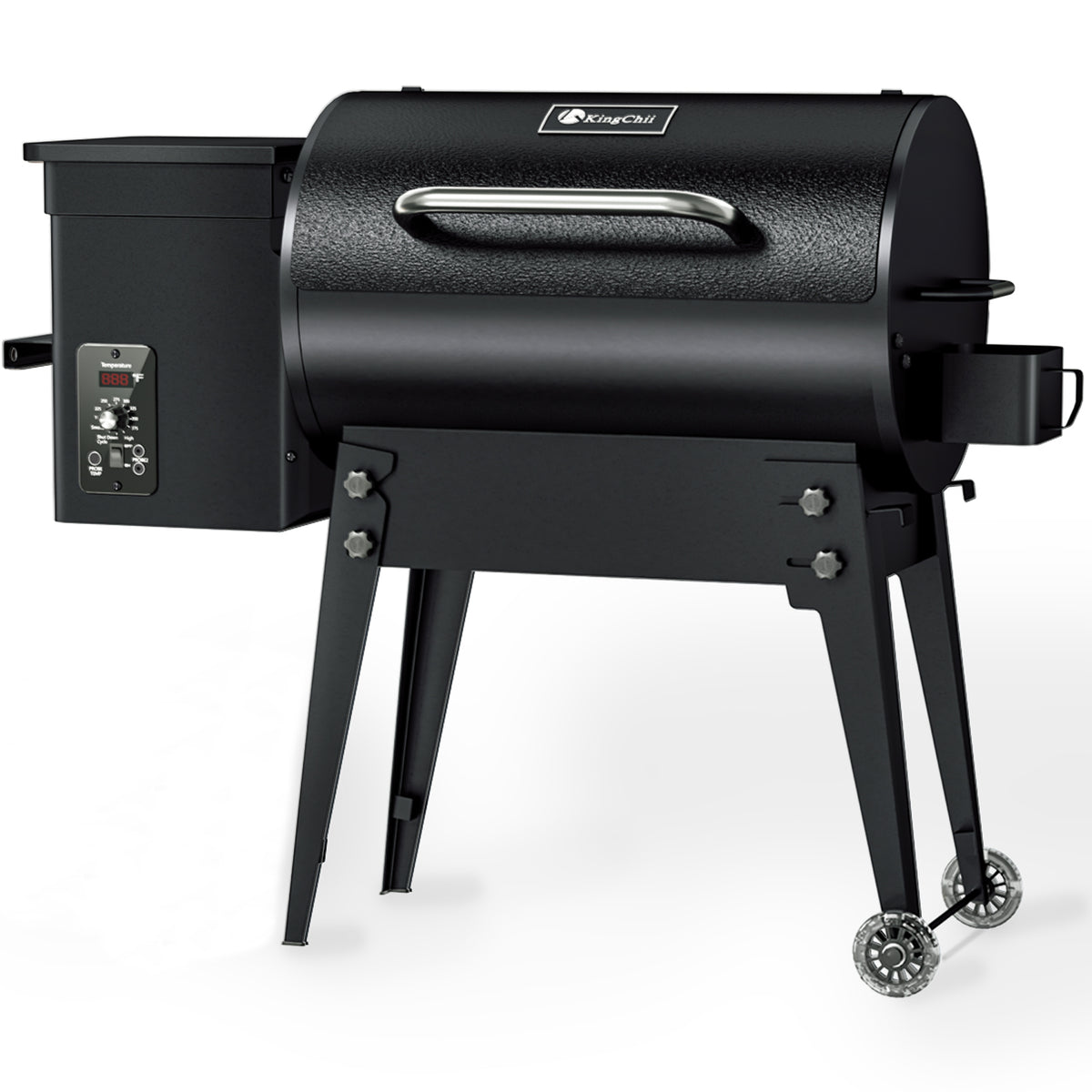 KingChii Portable Electric Wood Pellet Grill & Smoker with Foldable Legs, 456 SQ.IN Grill Capacity, 18LB Hopper, with PID Temperature Control (180-425°F) for Backyard Camping Bake and Roast