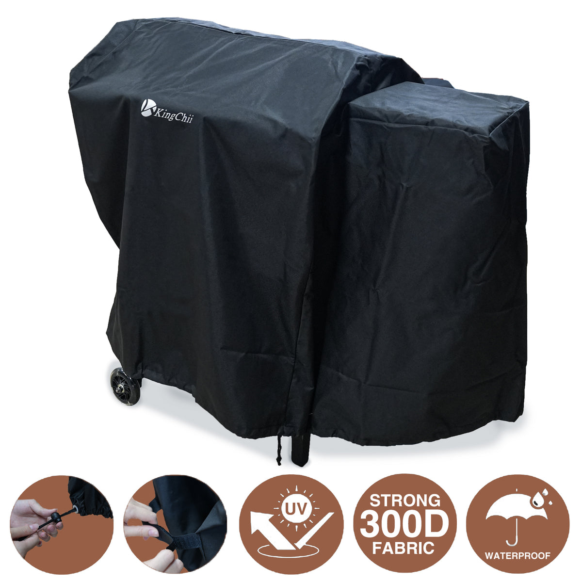 KingChii grill smoker cover for HWPG 456A, 456B, and 456C pellet grills, product image 1 of 6