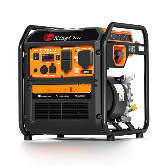 Kingchii 4500W Inverter Generator Gas Powered Open Frame, Portable Generator with CO Sensor for Home Backup & Camping, ECO Mode, RV Ready, EPA-Compliant