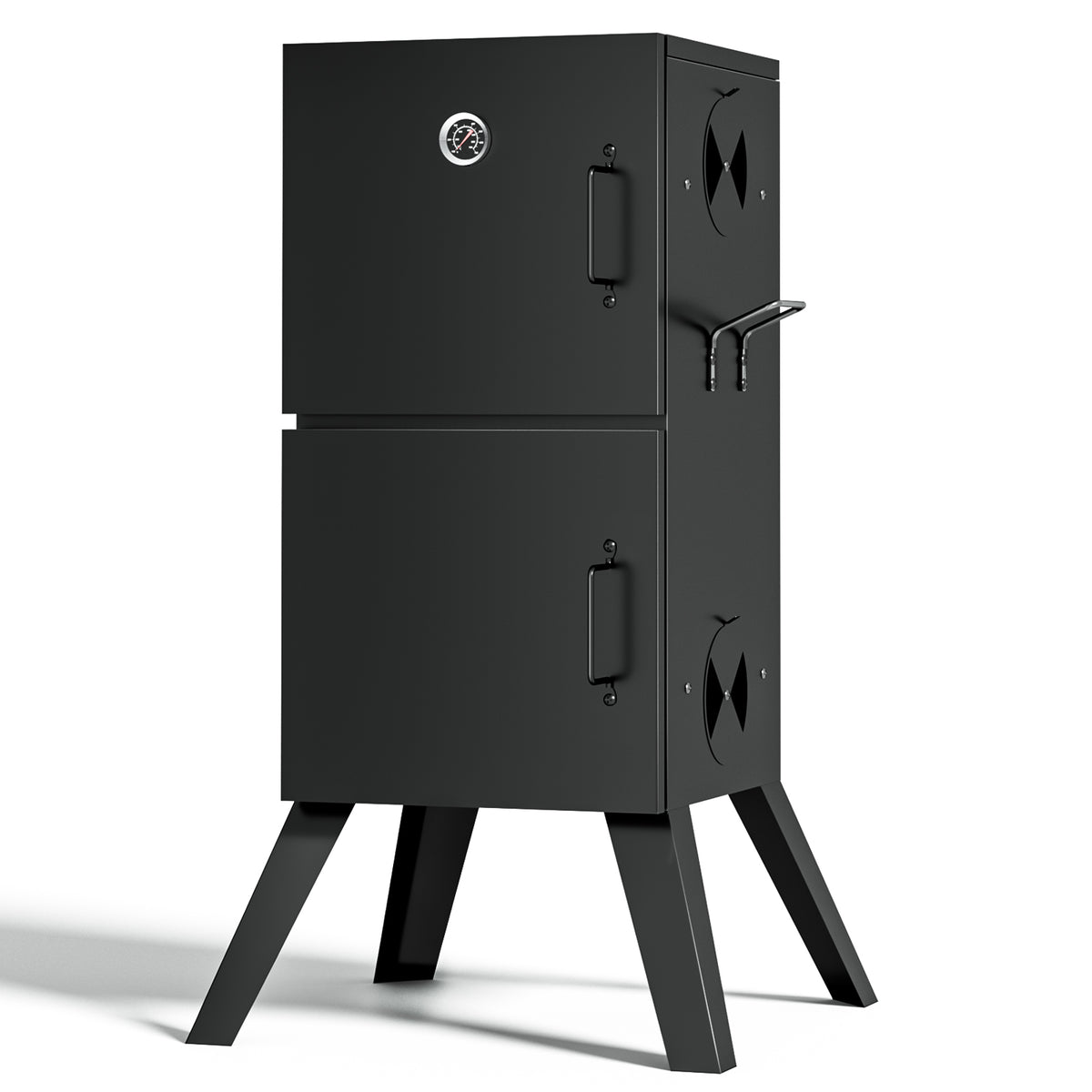 KingChii Portable Vertical Charcoal BBQ Smoker with Double Door Design
