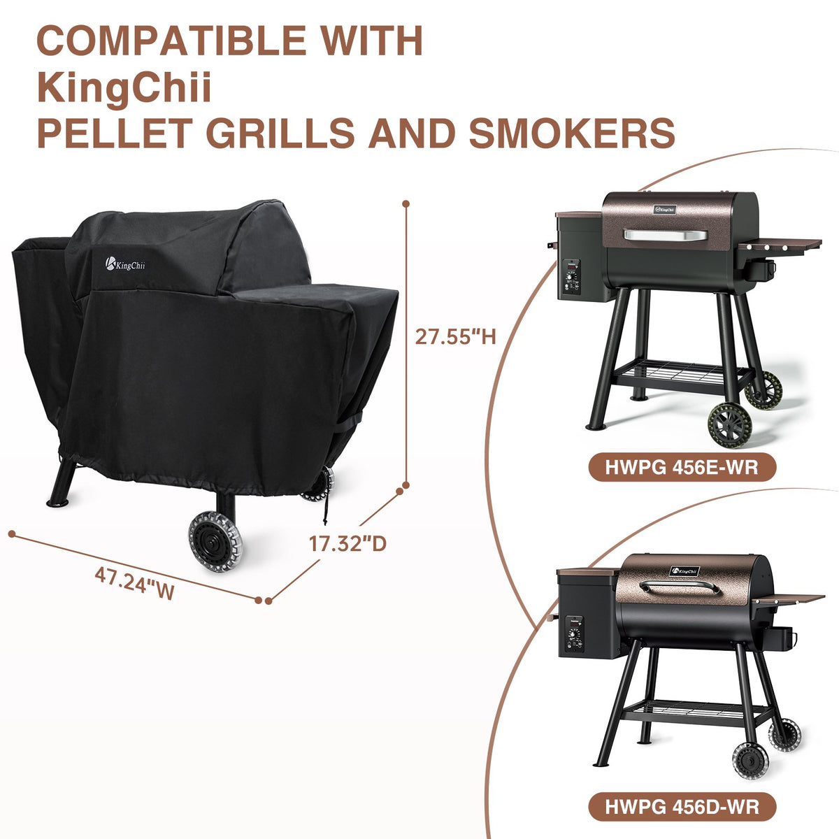 KingChii Pellet Grill Cover Compatible with HWPG 456D and 456E Pellet Smokers