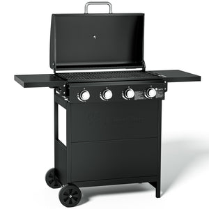 KingChii 30.6 Inch 4-Burner Propane Griddle with Hard Cover and Cabinet