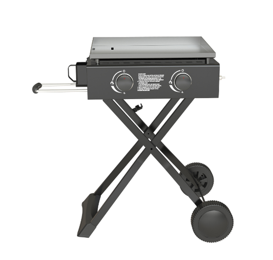 KingChii 2-Burner 19" Propane Griddle with Flex-fold Legs for Camping, Tailgating, BBQ, Parties, Backyard & Patio