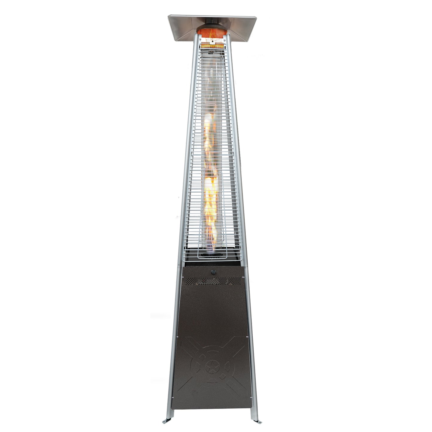 Kingchii 48,000 BTU Pyramid Outdoor Heater with Wheels for Patio, Backyard, Pool, Commercial & Residential