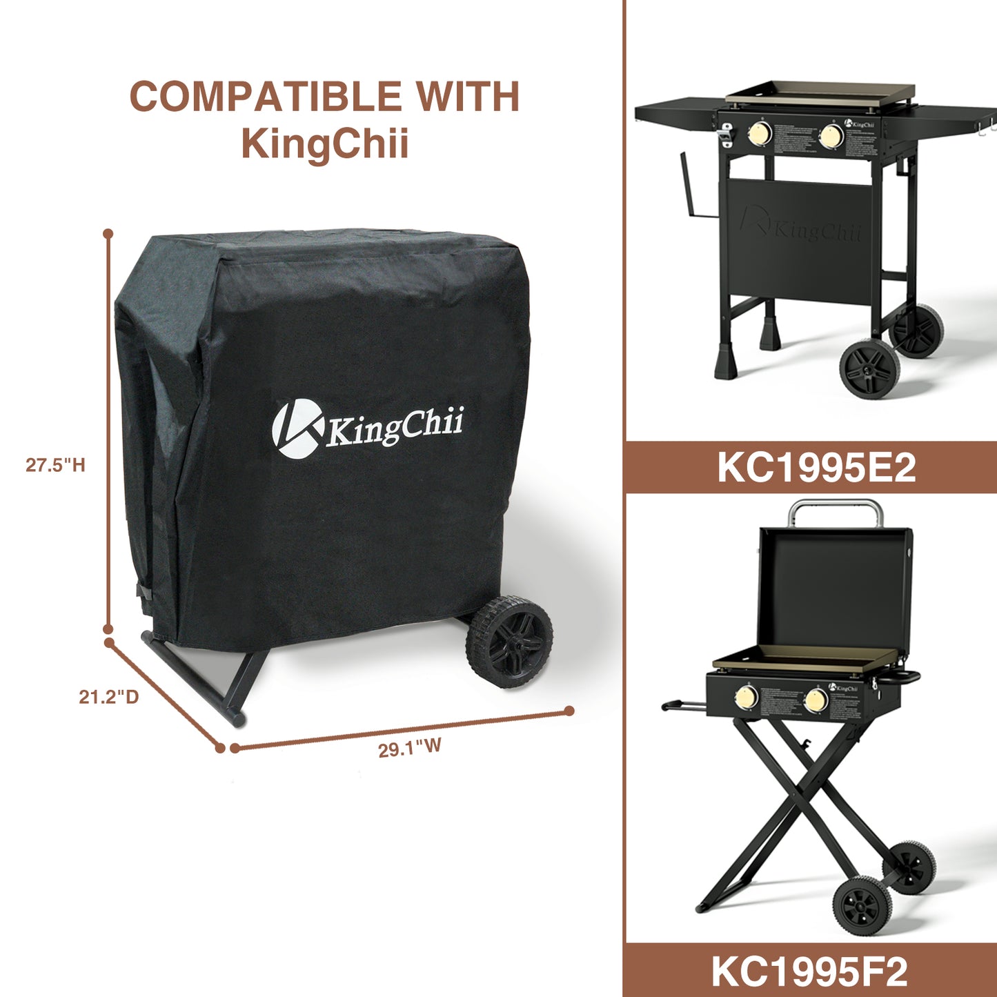 KingChii 19" Griddle Cover - Fits for KingChii Model KC1995E2/KC1995F2 Griddle 29" Wide