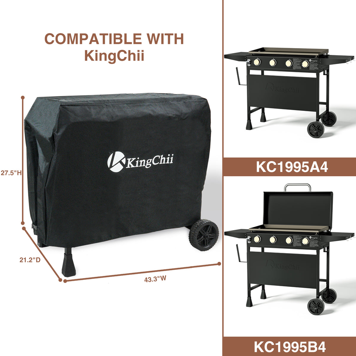 KingChii Waterproof Griddle Cover for KC1995A4 and KC1995B4 Outdoor Griddles