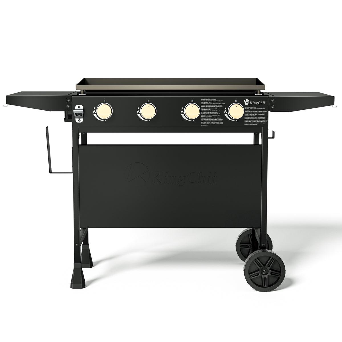 30.6 Inch Propane Griddle with Four Burners Cart Stand and Wheels