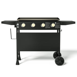 30.6 Inch Propane Griddle with Four Burners Cart Stand and Wheels