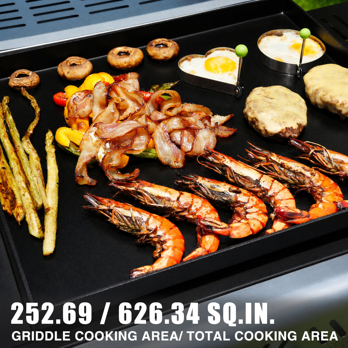 KingChii Propane Griddle Cooking Breakfast with 252.69 Sq. In. Flat Top Cooking Area