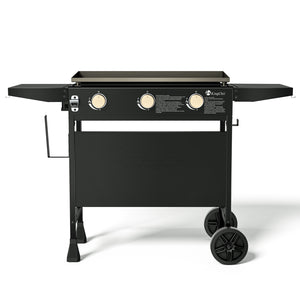 KingChii 27 Inch Outdoor Flat Top Gas Griddle with Cart and Wheels