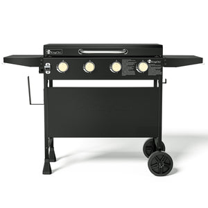 30.6 Inch Outdoor Gas Griddle with Hard Cover Side Shelves and Wheels
