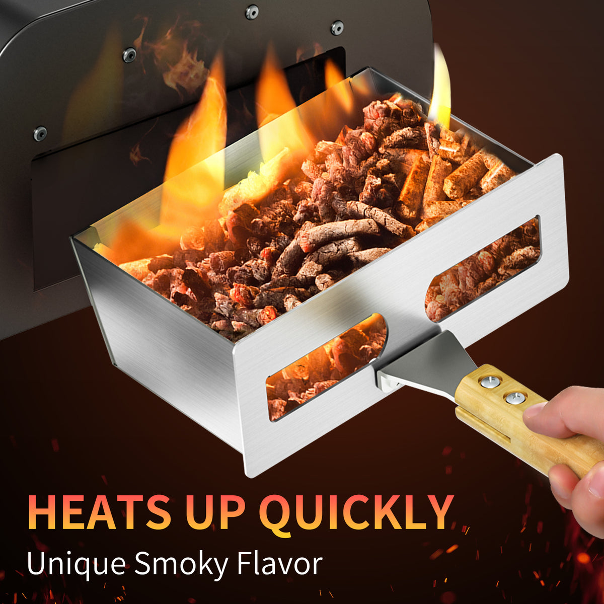KingChii Wood Pellet Pizza Oven with Fast Heating for Crispy Stone Baked Pizza