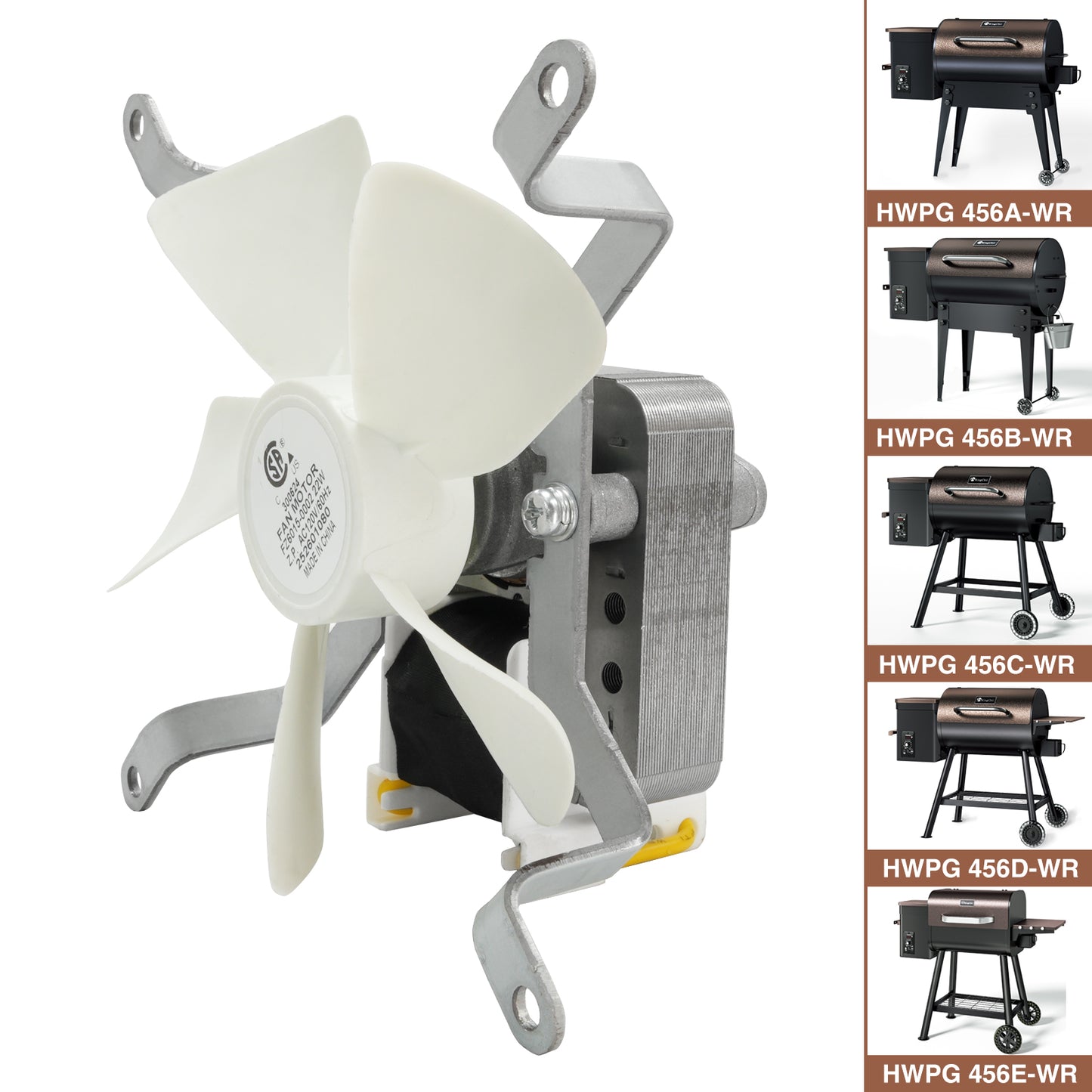 Upgraded Induction Fan Replacement Parts, 120V 60Hz - Fits for KingChii HWPG 456A/B/C/D/E Wood Pellet Grills and Smoker