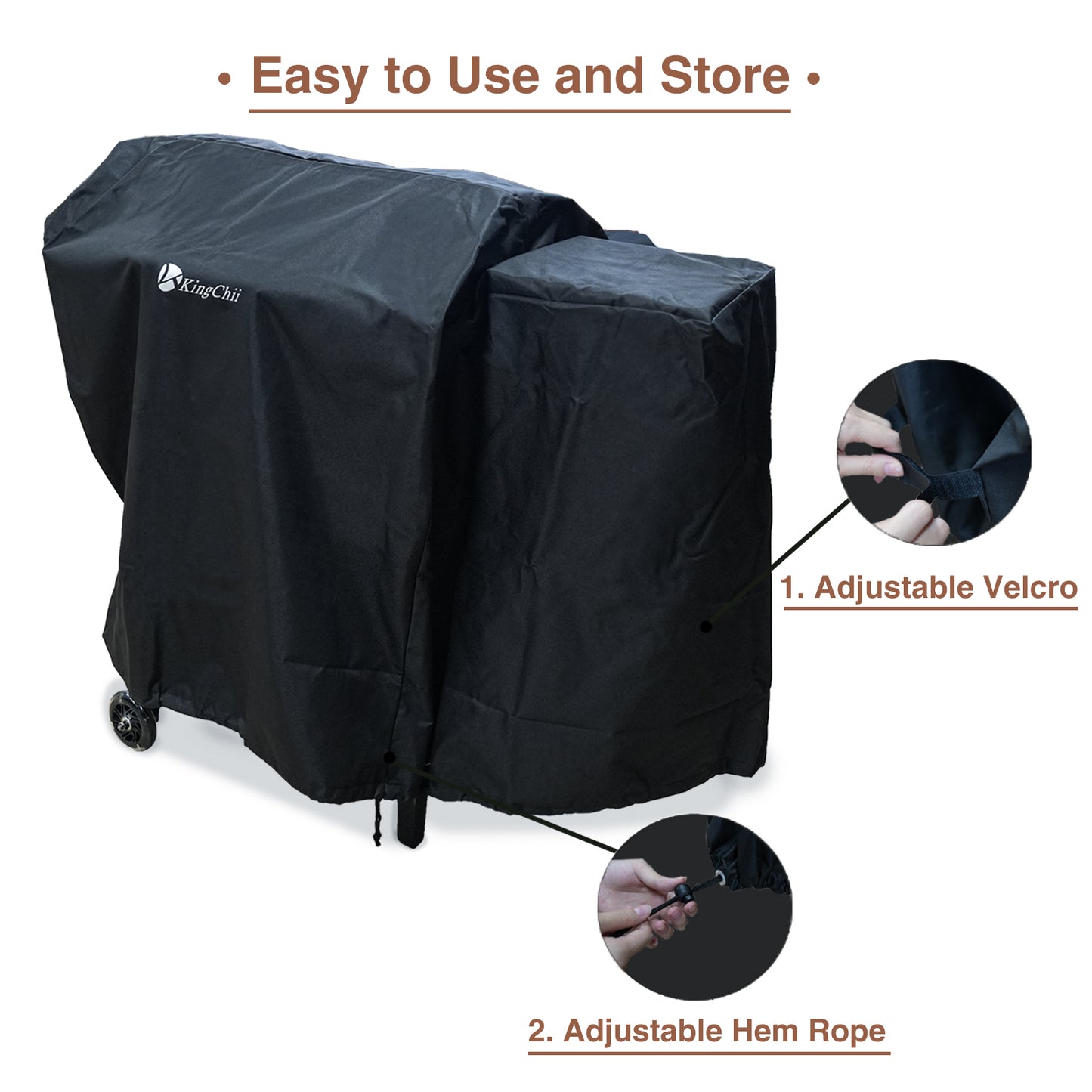 KingChii BBQ Grill Smoker Cover - Fits for KingChii HWPG 456A/B/C Wood Pellet Grills