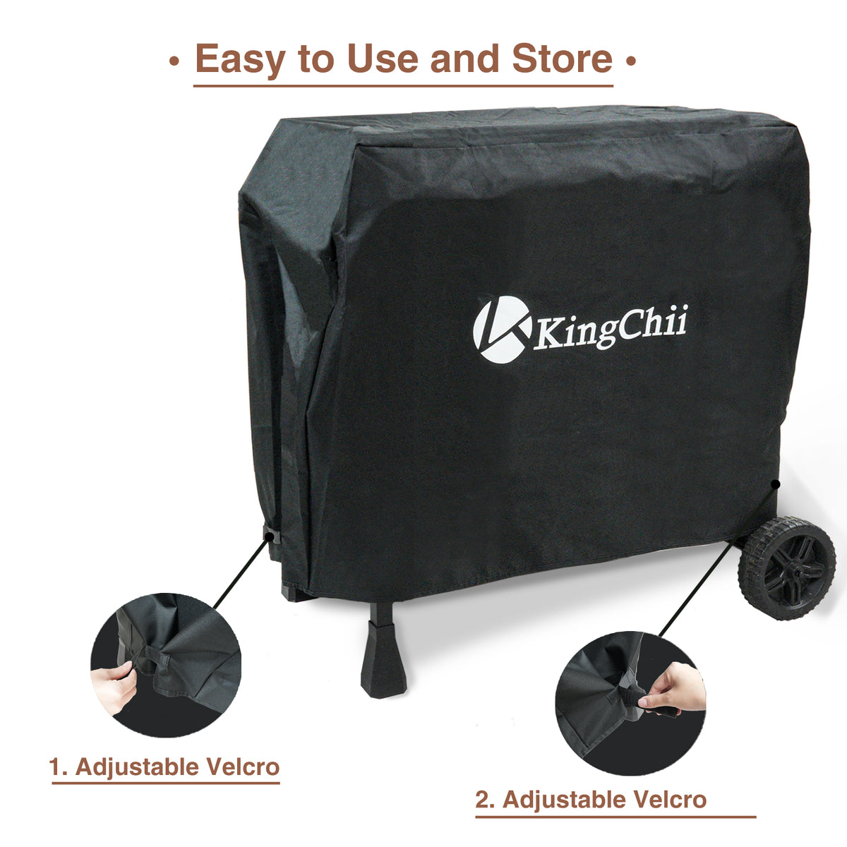 KingChii Waterproof Outdoor Griddle Cover with Adjustable Straps and Elastic Hem