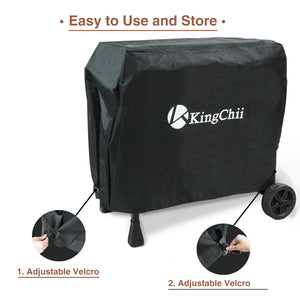 KingChii Waterproof Outdoor Griddle Cover with Adjustable Straps and Elastic Hem