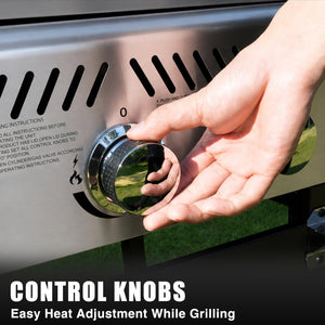 KingChii Gas Grill and Griddle Combo with Independent Control Knobs
