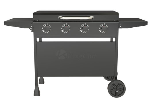 KingChii 4-Burner 35" Propane Griddle with Hard Cover for Camping, Tailgating, BBQ, Parties, Backyard & Patio