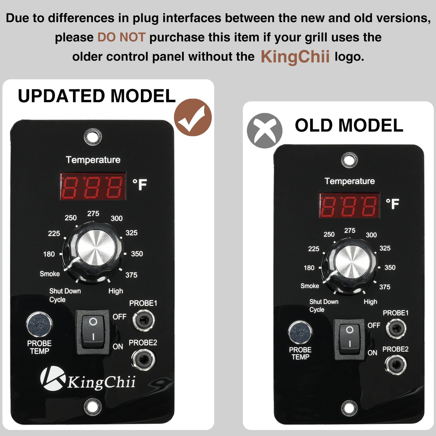 Replacement Updated PID Digital Control Panel - Fits for KingChii HWPG 456A/B/C/D/E Wood Pellet Grills and Smoker