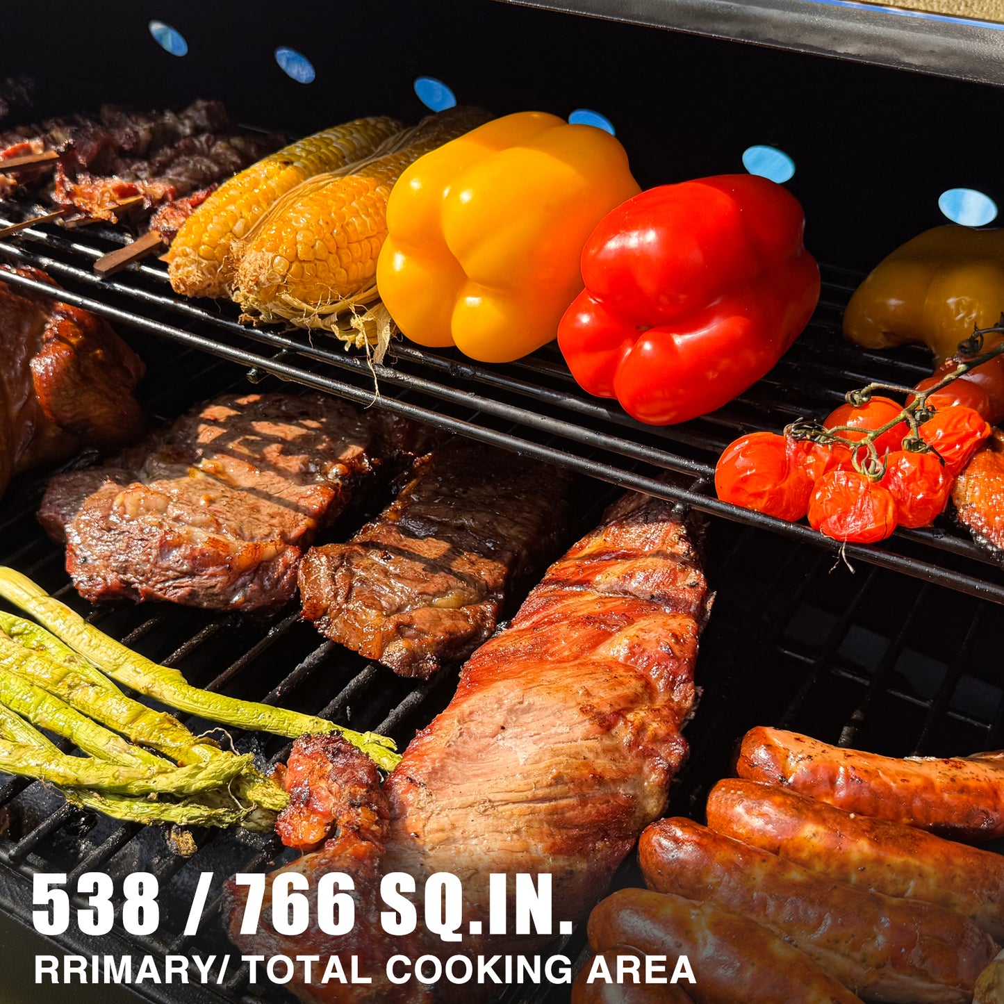 KingChii 766 Sq. In. Wood Pellet Grill & Smoker - Bronze