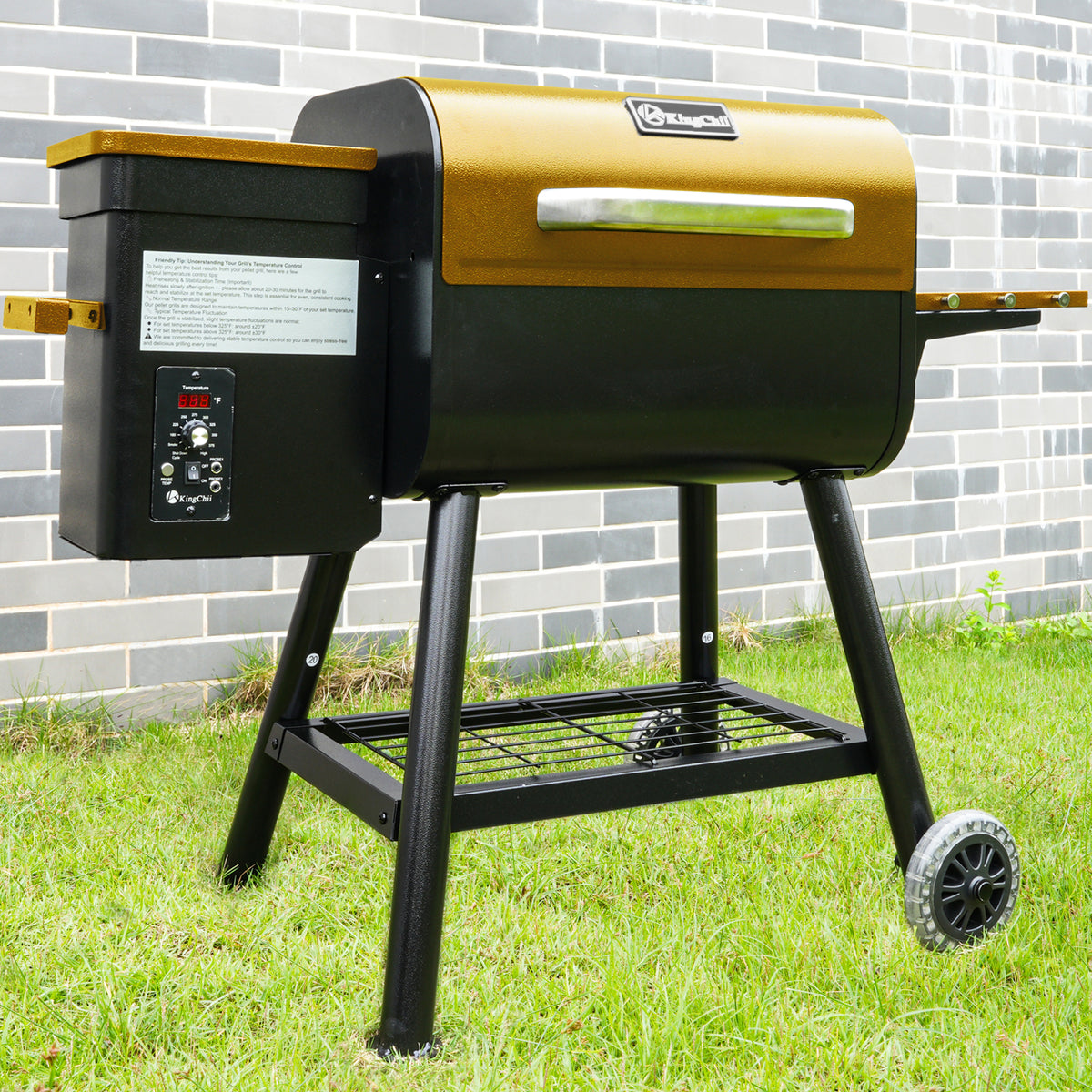 KingChii 456 Sq. In. Wood Pellet Smoker Grill for Garden and Outdoor Cooking